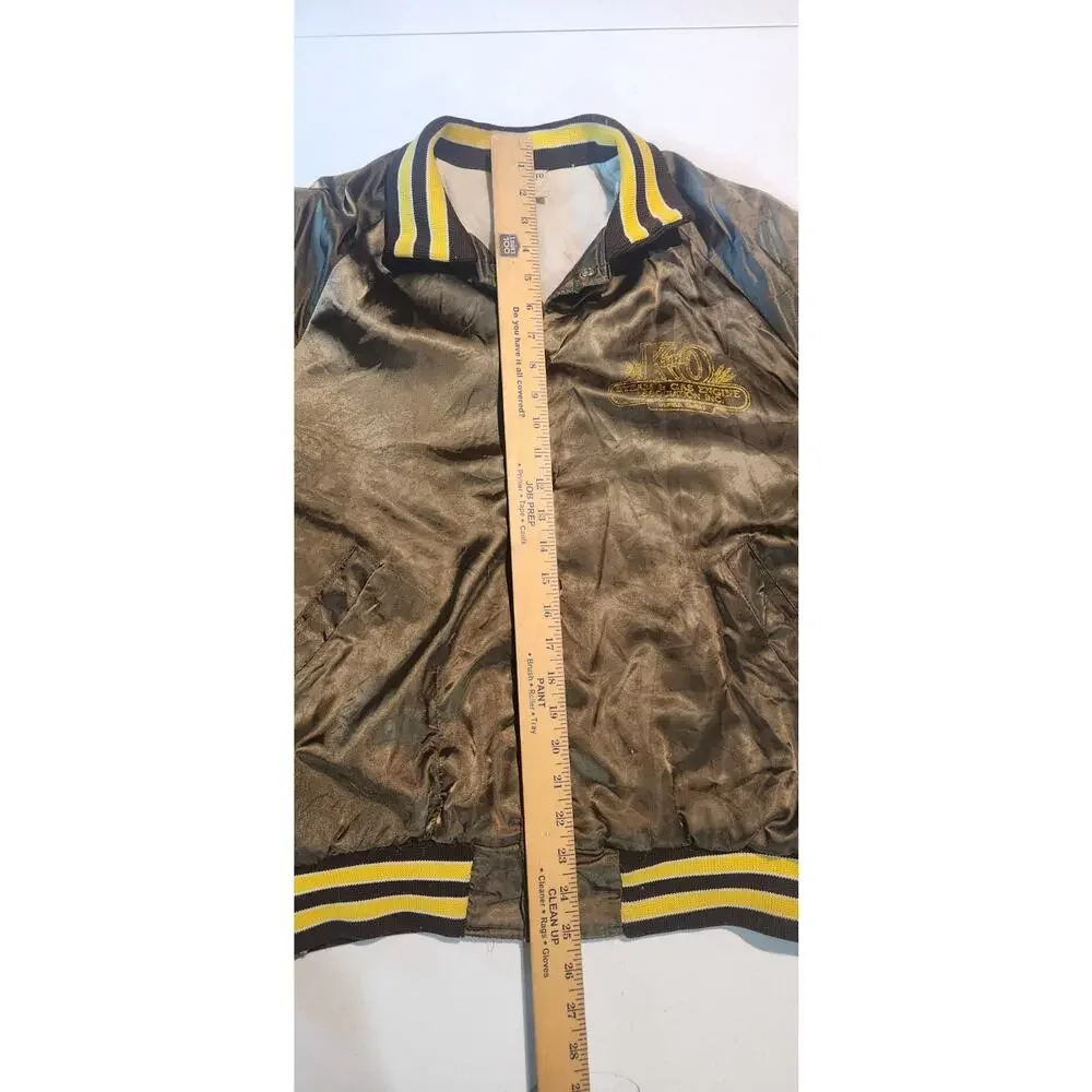 Rare Vintage K&O Steam Gas Engine Satin Jacket 80s Large Brown